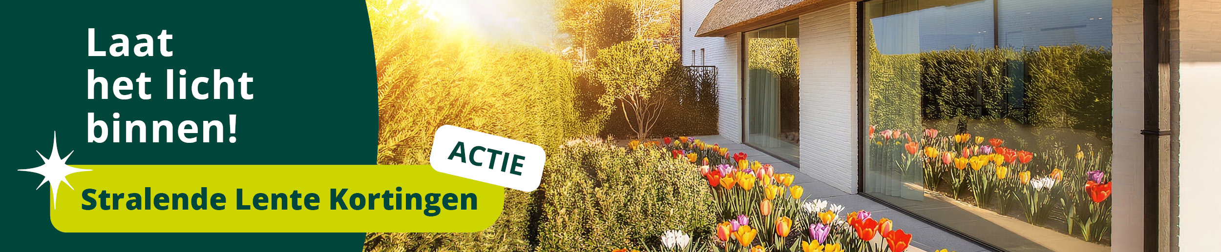 Actiebanner stralende lentekortingen