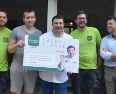 KwadrO klant die de actie heeft gewonnen van chef Peppe